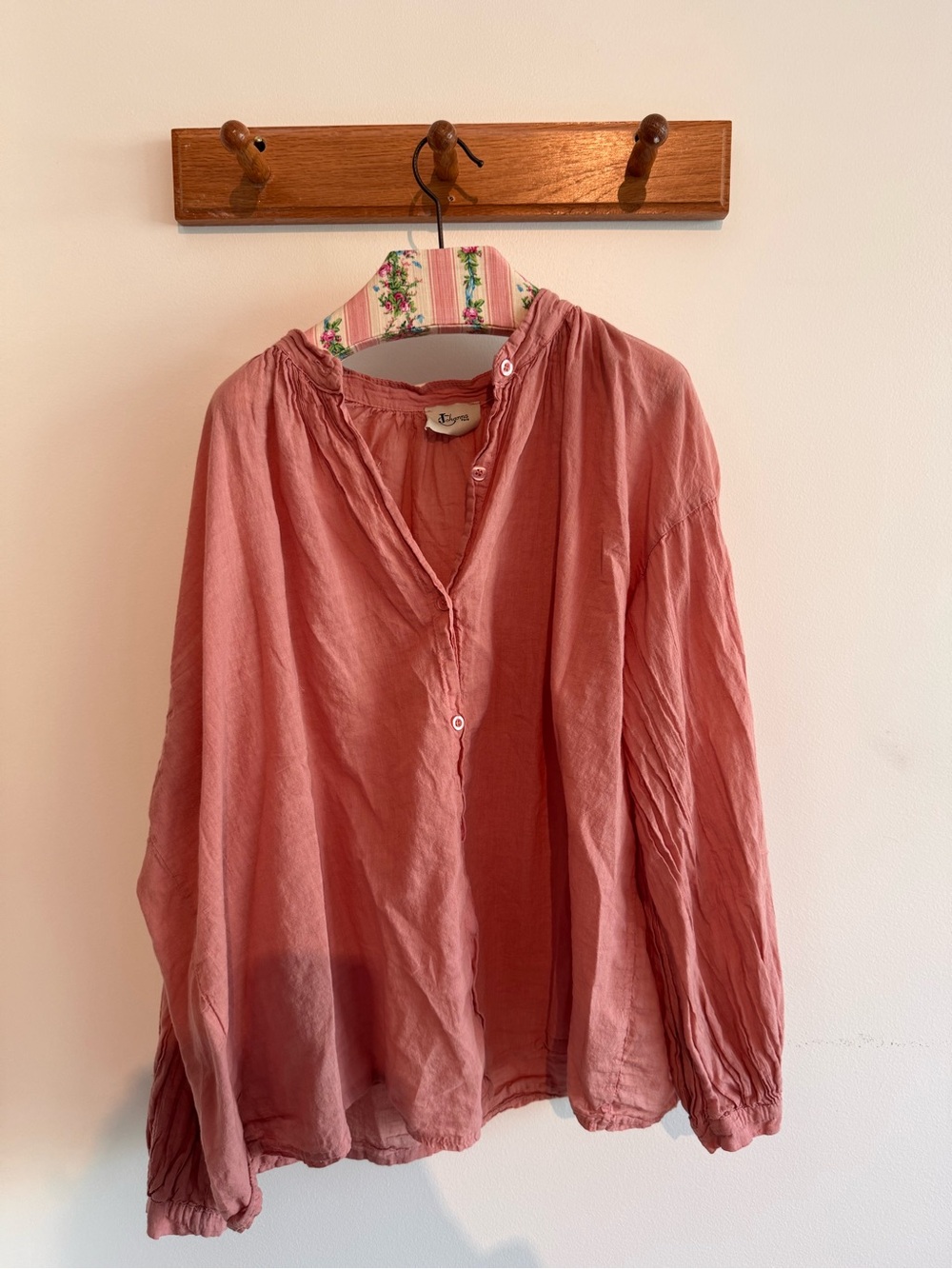 Johanna Paris LIKA Cotton Oversized Blouse Salmon Made Italy